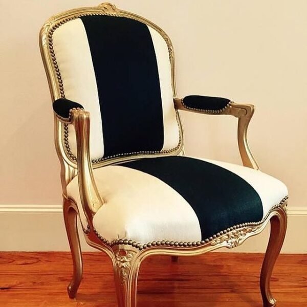 Rococo Luxe Striped Accent Chair