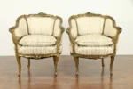French Louis XV-Style Armchairs – Pair